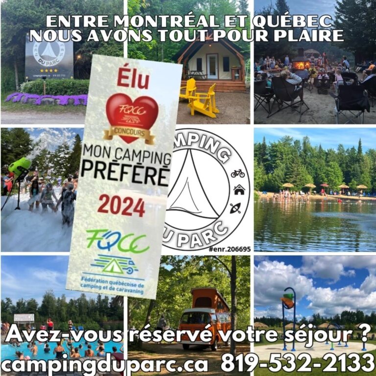 Envie de vous évader cet été ?  Dans un cadre enchanteur tout près du Parc National de la Mauricie et des plus belles pistes de vélos de route ou de montagne, nous sommes l'endroit idéal pour partir à la découverte de la Mauricie. 
#camping_du_parc 
#camperenmauricie 
#tourismeshawinigan 
#tourismemaski